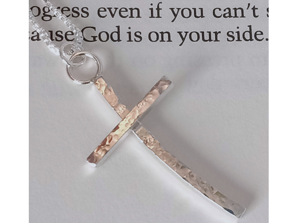 Hammered Silver Cross