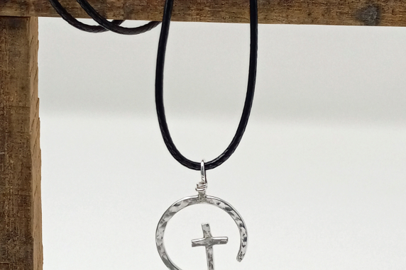 Hammered Silver Cross
