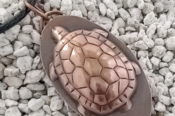 Turtle Pendant in Copper