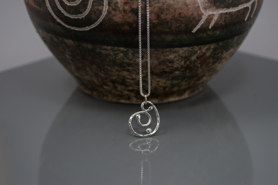 Spiral Silver Dewdrop Pendant