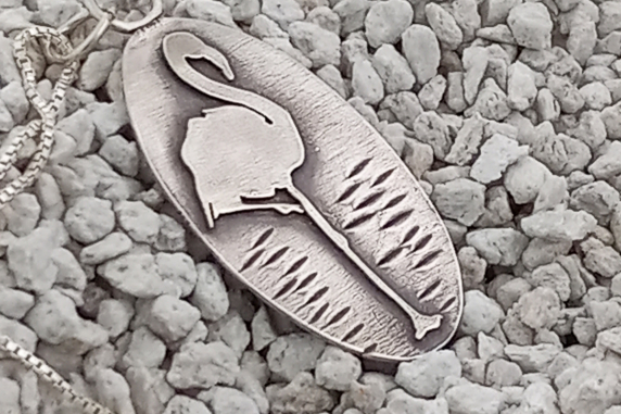 Flamingo Silver Necklace Handmade