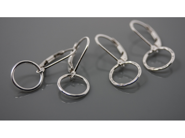 Mini Silver Hoop Earrings on Leverbacks