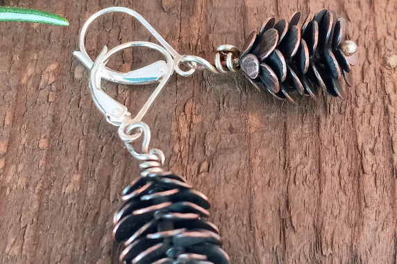 Artisan Pine Cone Earrings