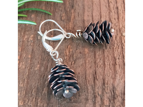 Artisan Pine Cone Earrings