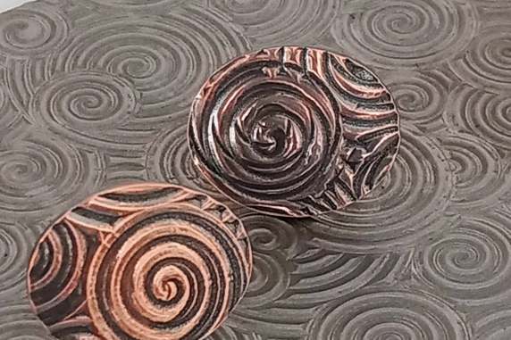 Textured Copper Stud Earrings