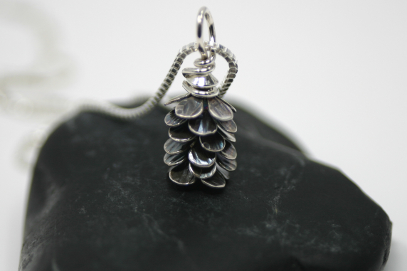 Handmade Silver Pine Cone Pendant