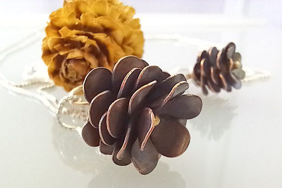 Handmade Copper Pine Cone Necklace