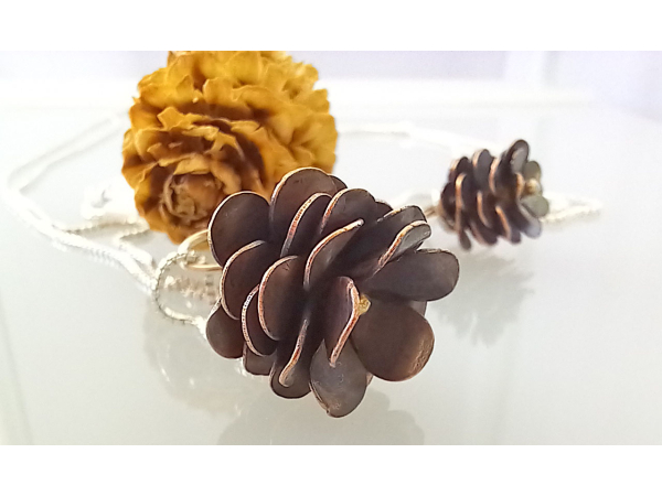 Handmade Copper Pine Cone Necklace