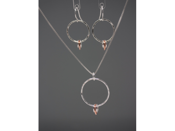 Silver copper jewelry set