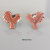 Rooster Stud Earrings - Copper Chickens