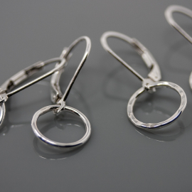 Mini Silver Hoop Earrings on Leverbacks