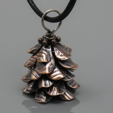 Pinecone Pendant Copper Large- Forged Copper Pine Cone - Nature Inspired Necklace