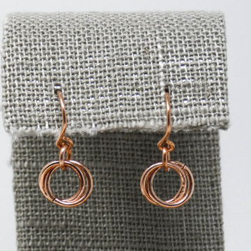 Tiny Circle Earrings in Copper - Itty Bitty Dangles