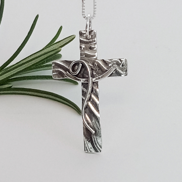 Crucifix Handmade in Sterling Silver - Christian Religious Pendant