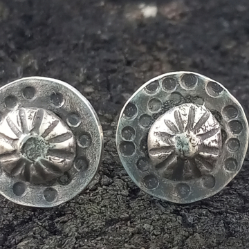 Rustic Hammered Stud Earrings - Studs for Men and Women