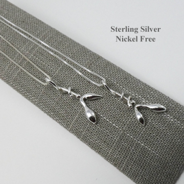 Pod Necklace Handmade in Sterling Silver - Freeform Tree Pod Pendants