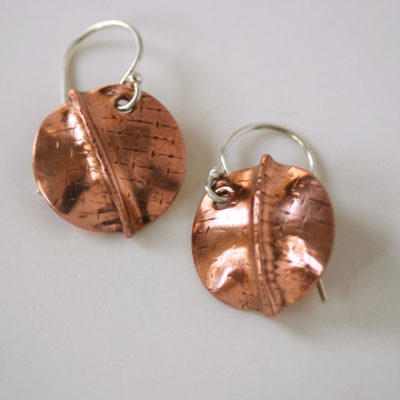 Fold Formed Copper Earrings