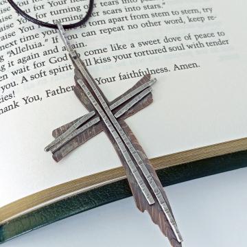 Rugged Cross Pendant - Rustic Christian Cross for Men and Women