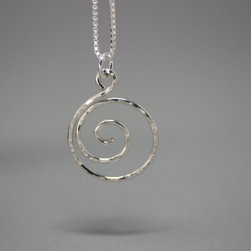 Spiral Pendant - Sterling Silver on a Box Chain
