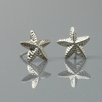 Starfish Stud Earrings in Silver - Beach Stud Jewelry - Tiny Sea Star Studs