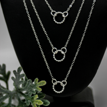 Endless Circle Necklace Handcrafted in Sterling - Dainty Minimalist Silver Necklace