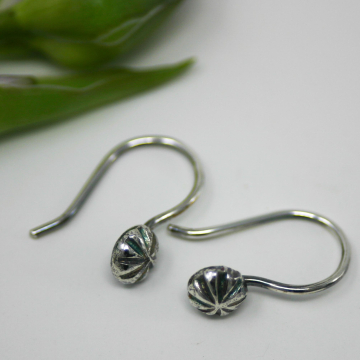 Forged Silver Earrings - Small Silver Wire Earring - Minimalist Earwire - Women and Teens